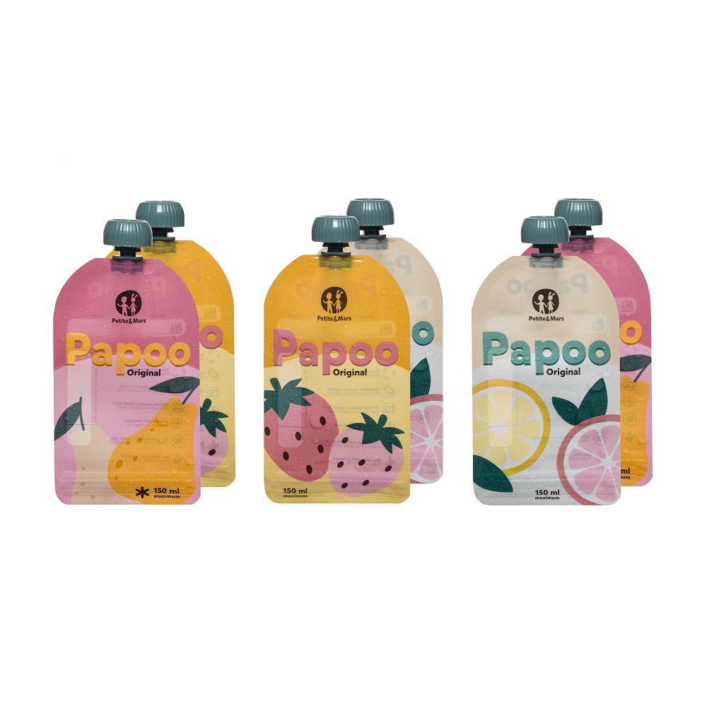PETITE&amp;MARS Kapsička na jedlo Papoo Original 1+1 ZADARMO