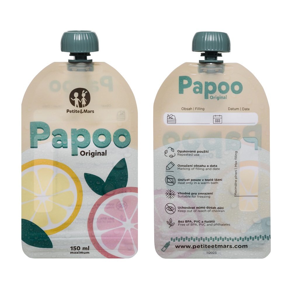 PETITE&amp;MARS Kapsička na jedlo Papoo Original 1+1 ZADARMO
