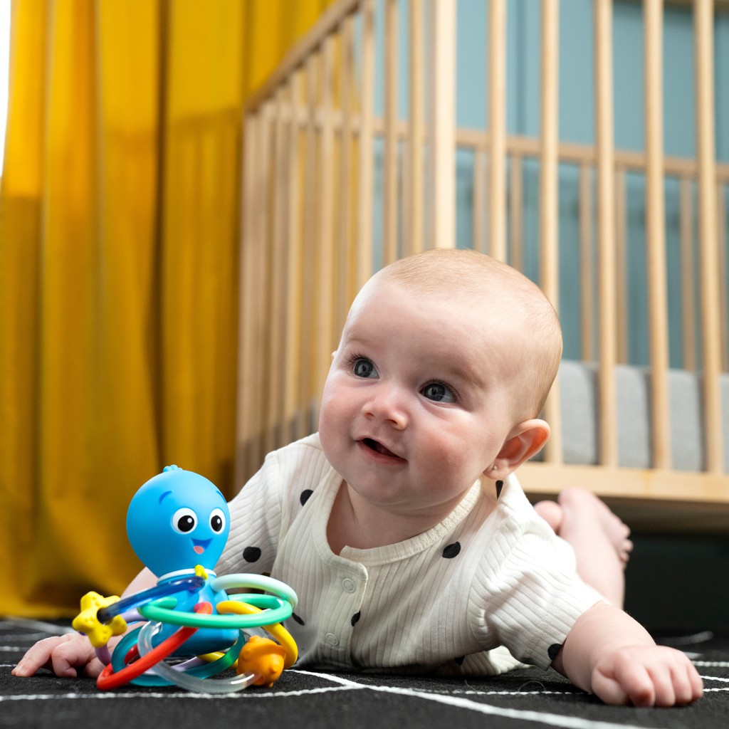 BABY EINSTEIN Hryzačka/hrkálka Opus’s Shake &amp; Soothe™ 0m+