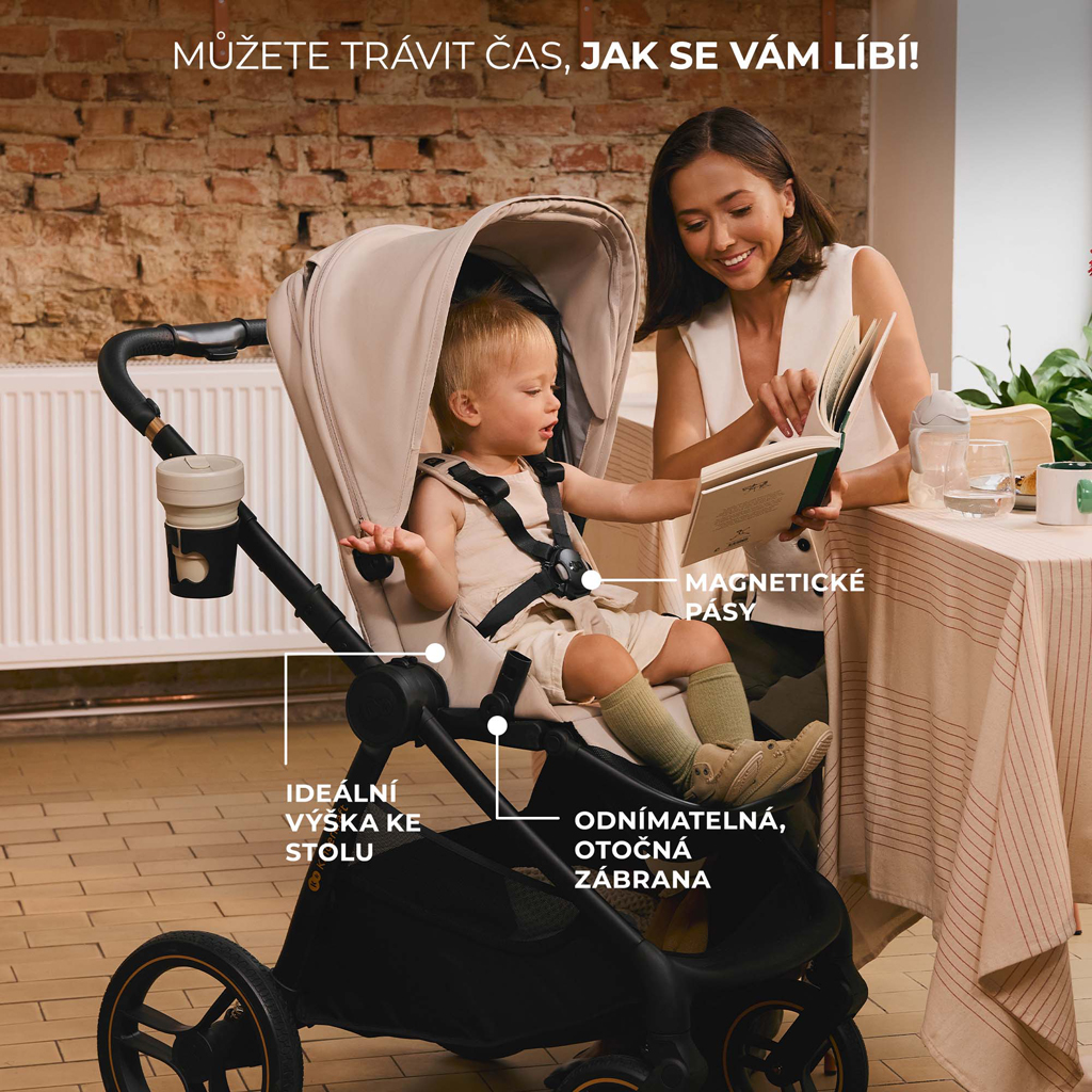 KINDERKRAFT Kočík kombinovaný Nea 2 2v1 Platinum Grey