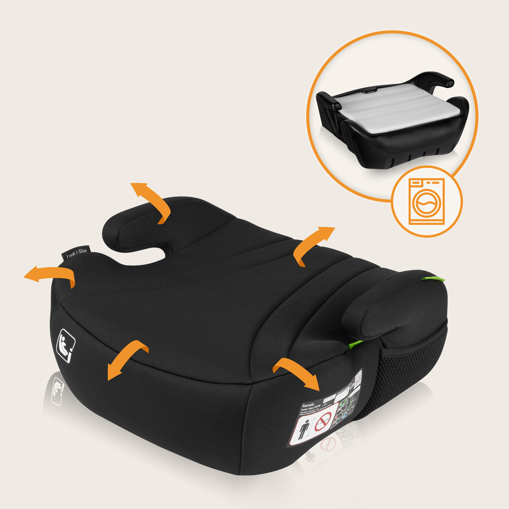 LIONELO Podsedák Luuk i-Size (125-150 cm) Black