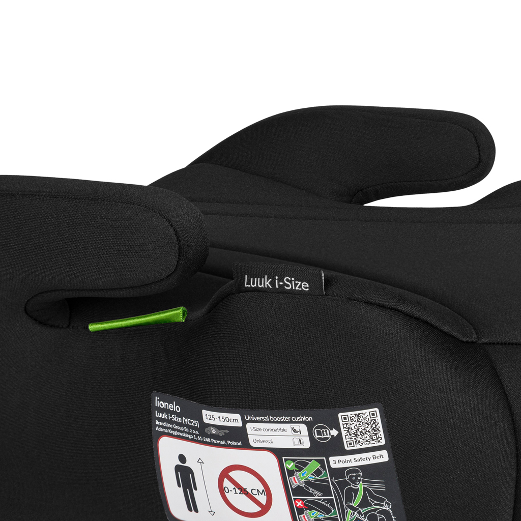 LIONELO Podsedák Luuk i-Size (125-150 cm) Black