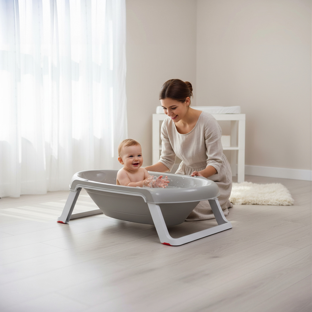 OK BABY Vanička skladacia protišmyková Onda Slim 0–12m Grey