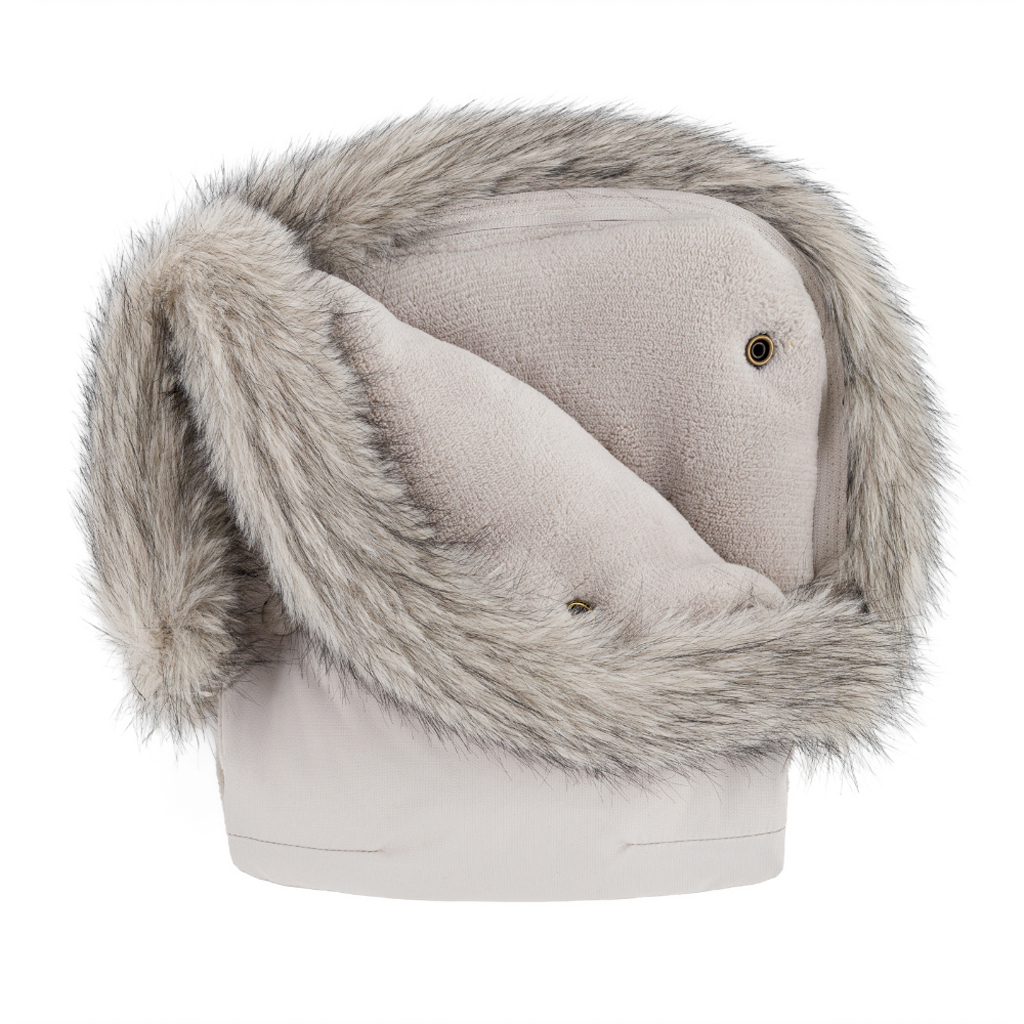 PETITE&amp;MARS Set zimný fusak Arctic 4v1 + rukavice na kočík Furry Champagne Shower