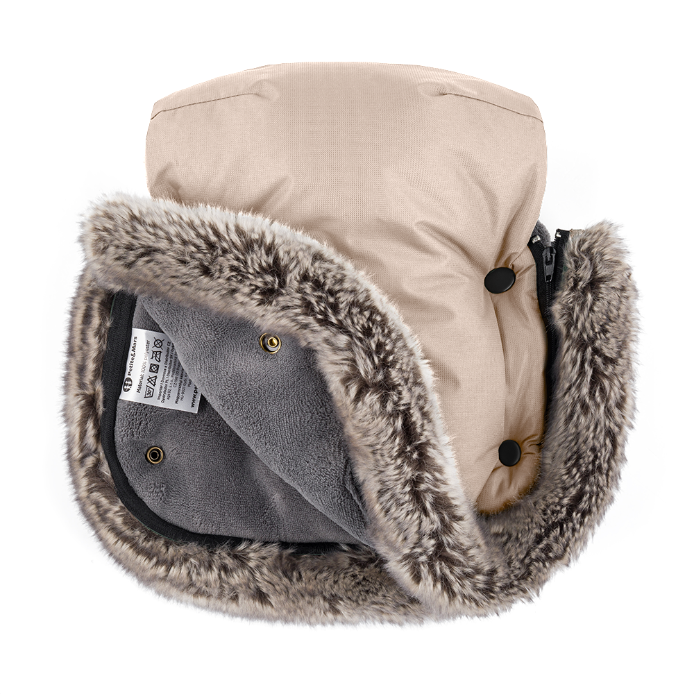 PETITE&amp;MARS Set zimný fusak Arctic 4v1 + rukavice na kočík Furry Rose Petal