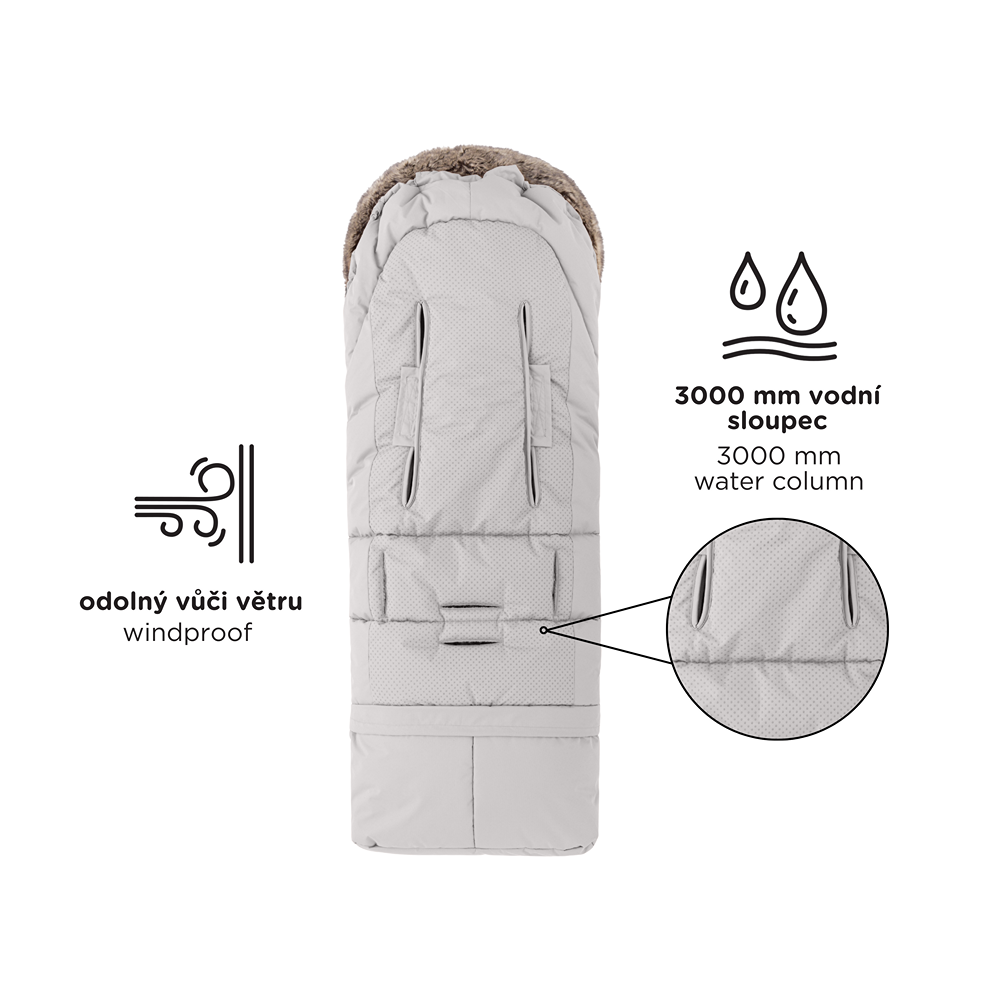 PETITE&amp;MARS Set zimný fusak Arctic 4v1 + rukavice na kočík Furry Rose Petal