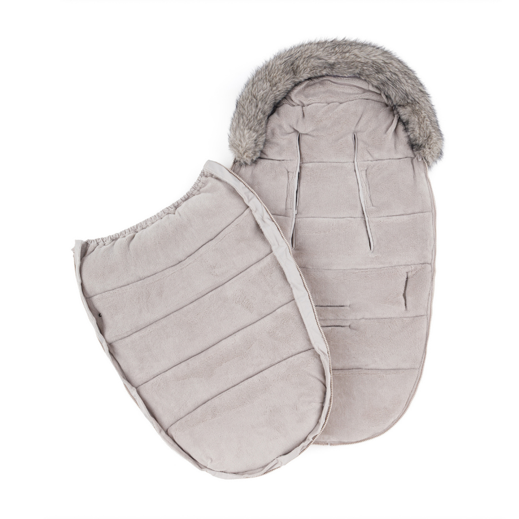 PETITE&amp;MARS Set zimný fusak Comfy 4v1 + rukavice na kočík Furry Champagne Shower