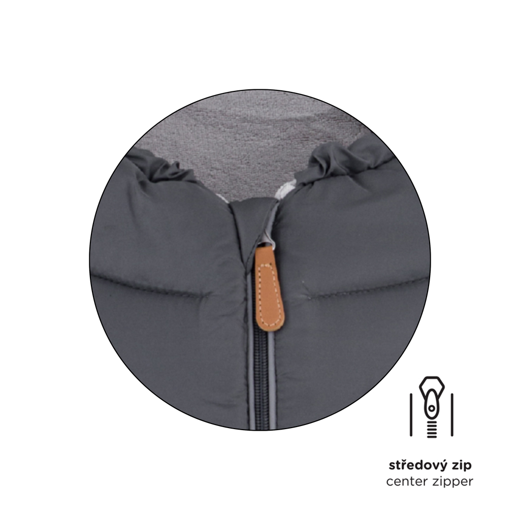 PETITE&amp;MARS Set zimný fusak Jibot 3v1 + rukavice na kočík Jasie Dark Walnut