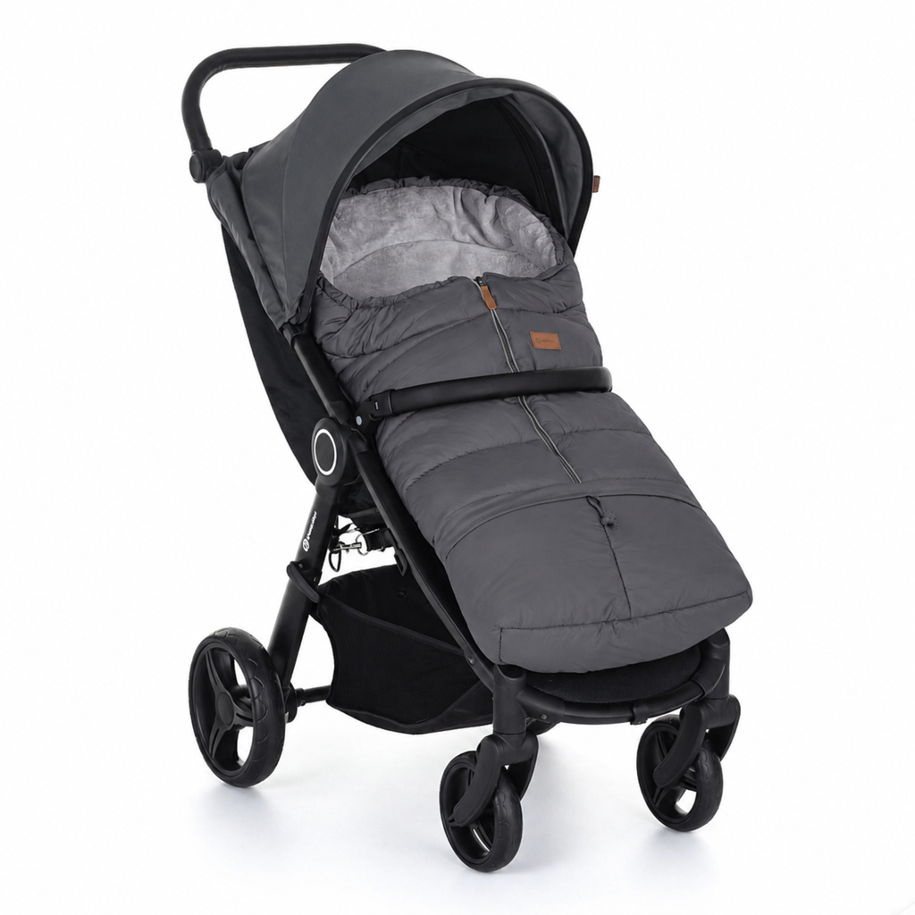 PETITE&amp;MARS Set zimný fusak Jibot 3v1 + rukavice na kočík Jasie Charcoal Grey