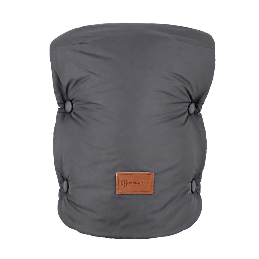 PETITE&amp;MARS Set zimný fusak Jibot 3v1 + rukavice na kočík Jasie Charcoal Grey