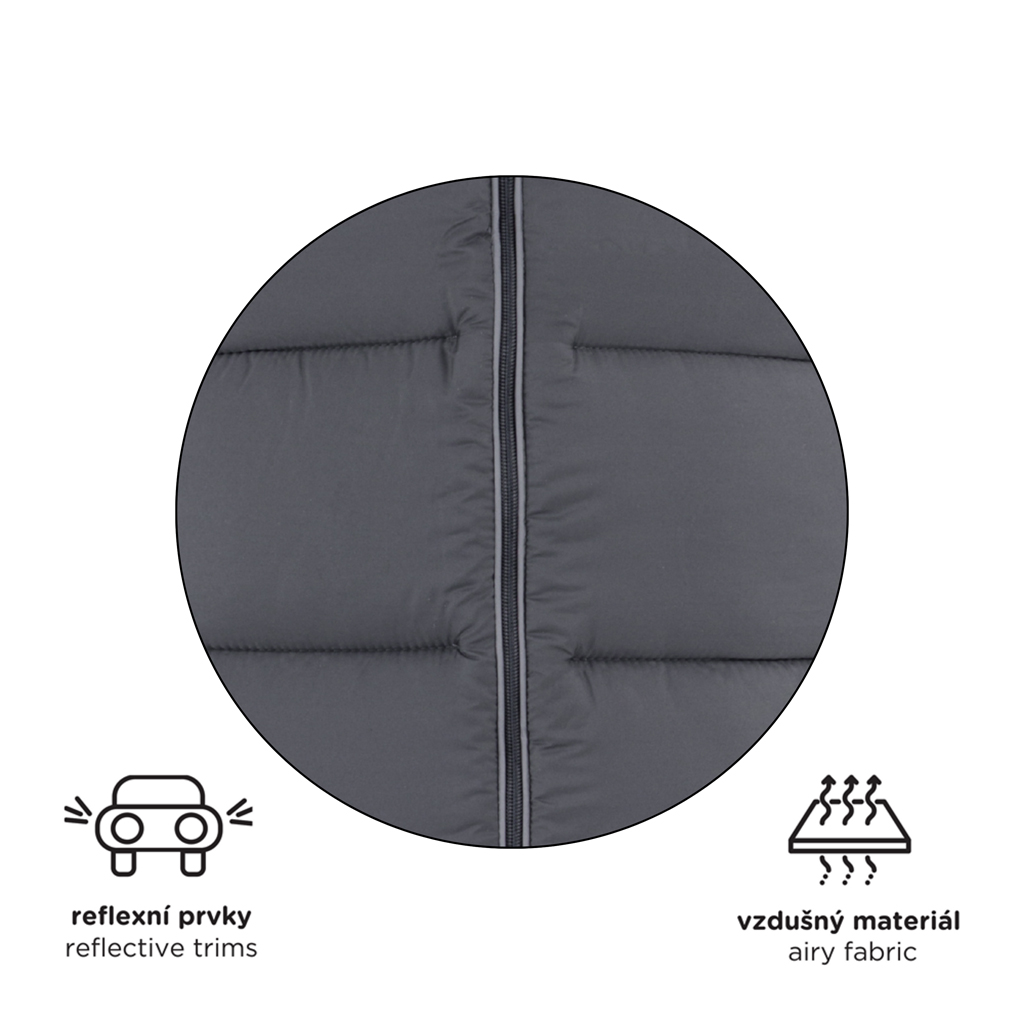 PETITE&amp;MARS Set zimný fusak Jibot 3v1 + rukavice na kočík Jasie Charcoal Grey