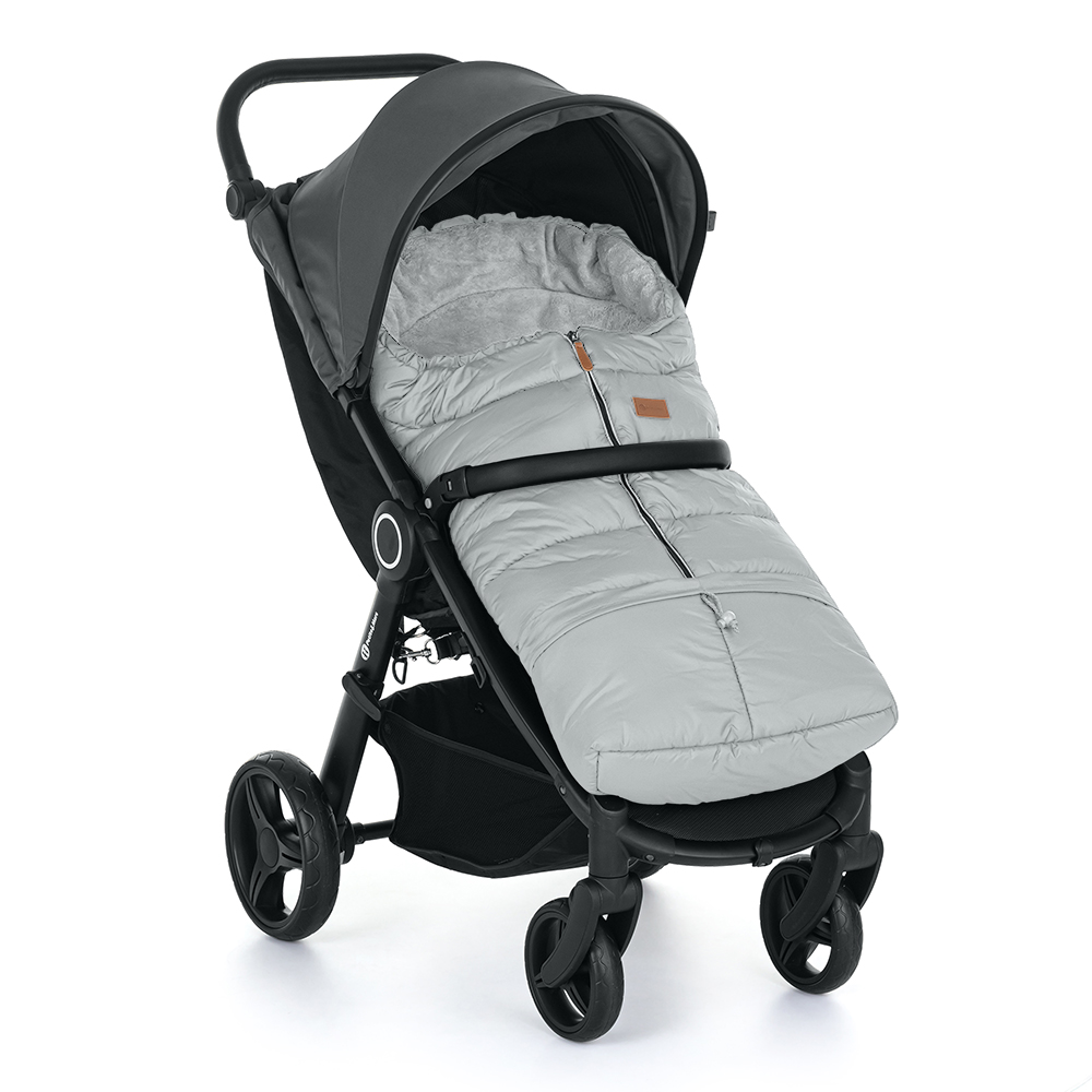 PETITE&amp;MARS Set zimný fusak Jibot 3v1 + rukavice na kočík Jasie Quiet Grey