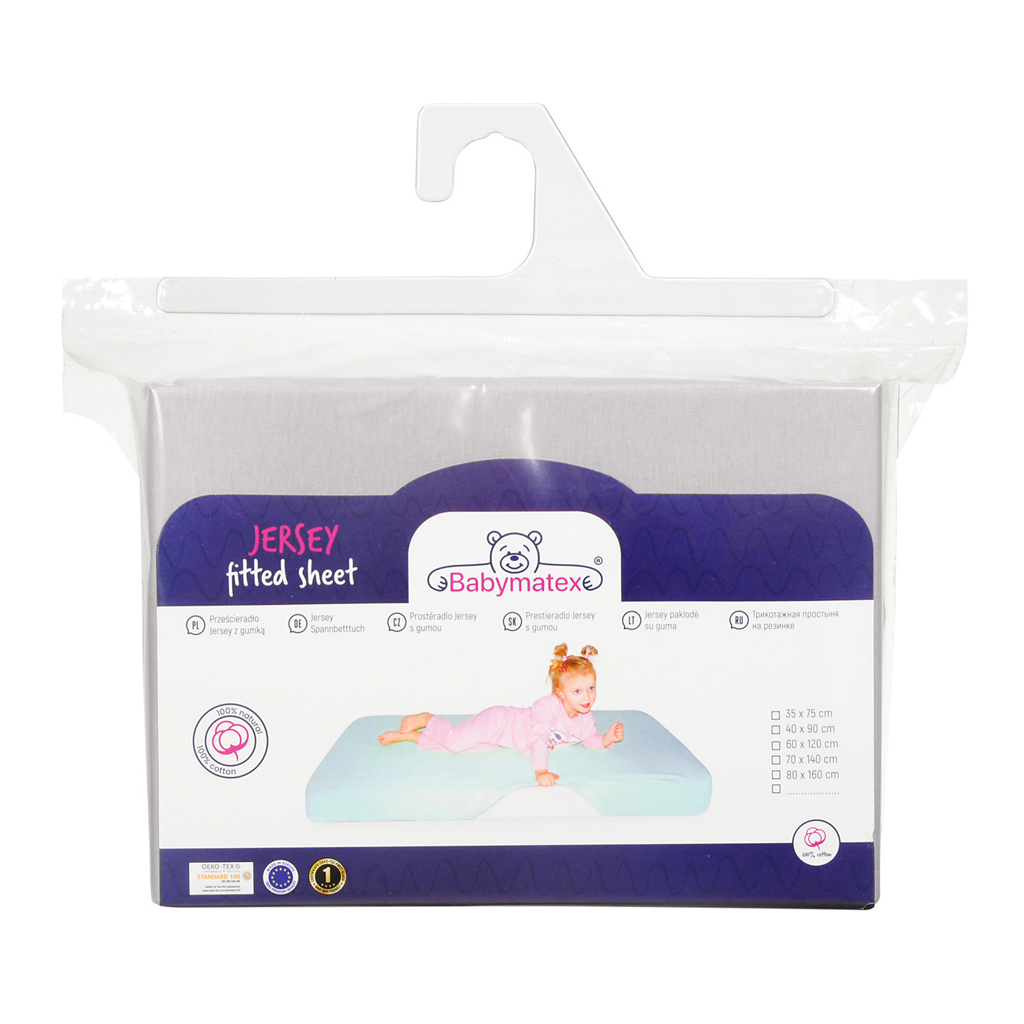 BABYMATEX Plachta napínacia Jersey 60x120cm svetlo šedá