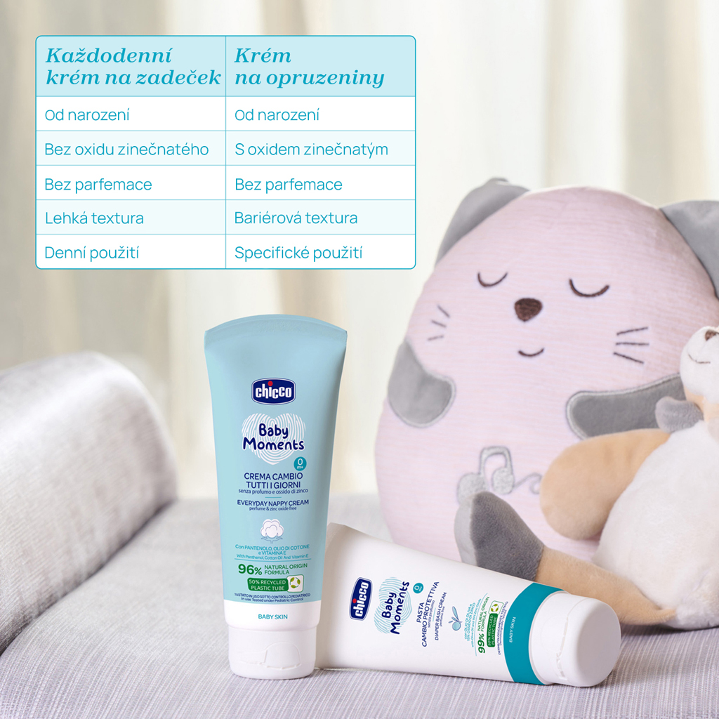 CHICCO Krém na detský zadoček na každý deň Baby Moments 100ml, 0m+