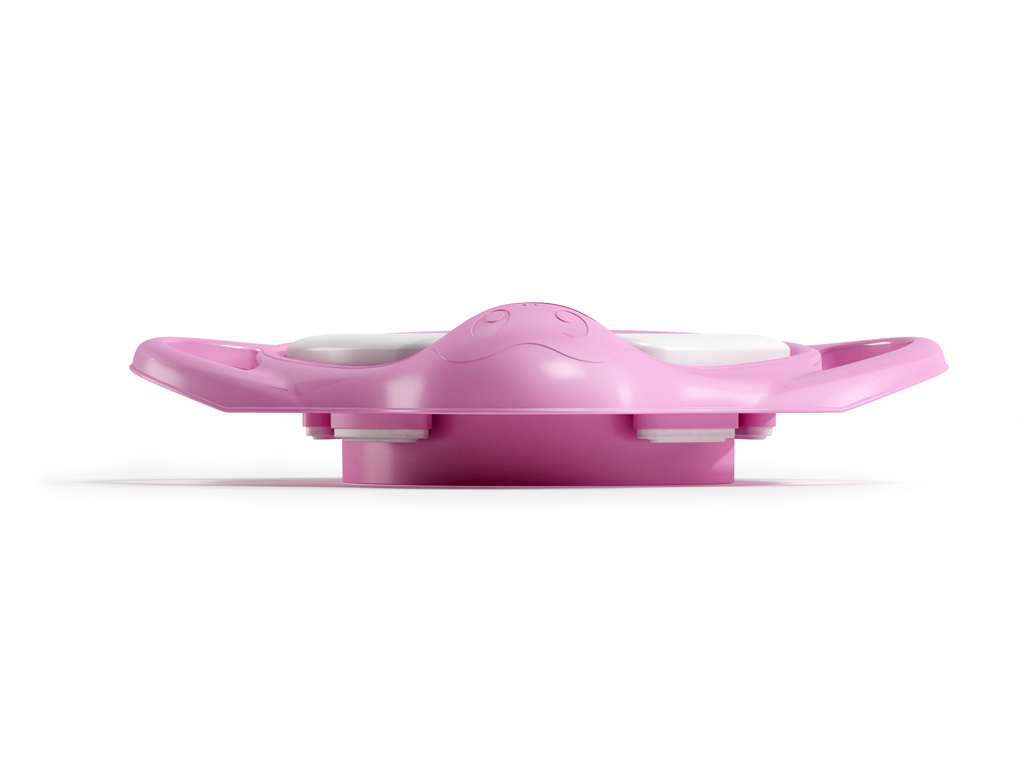 OK BABY Redukcia na WC mäkká protišmyková s rukoväťami Pinguo Soft Pink