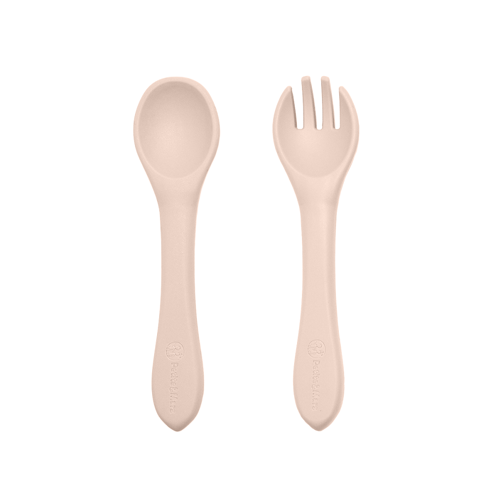 PETITE&amp;MARS Set jedálenský silikónový TAKE&amp;MATCH 4 ks Desert Sand 6m+