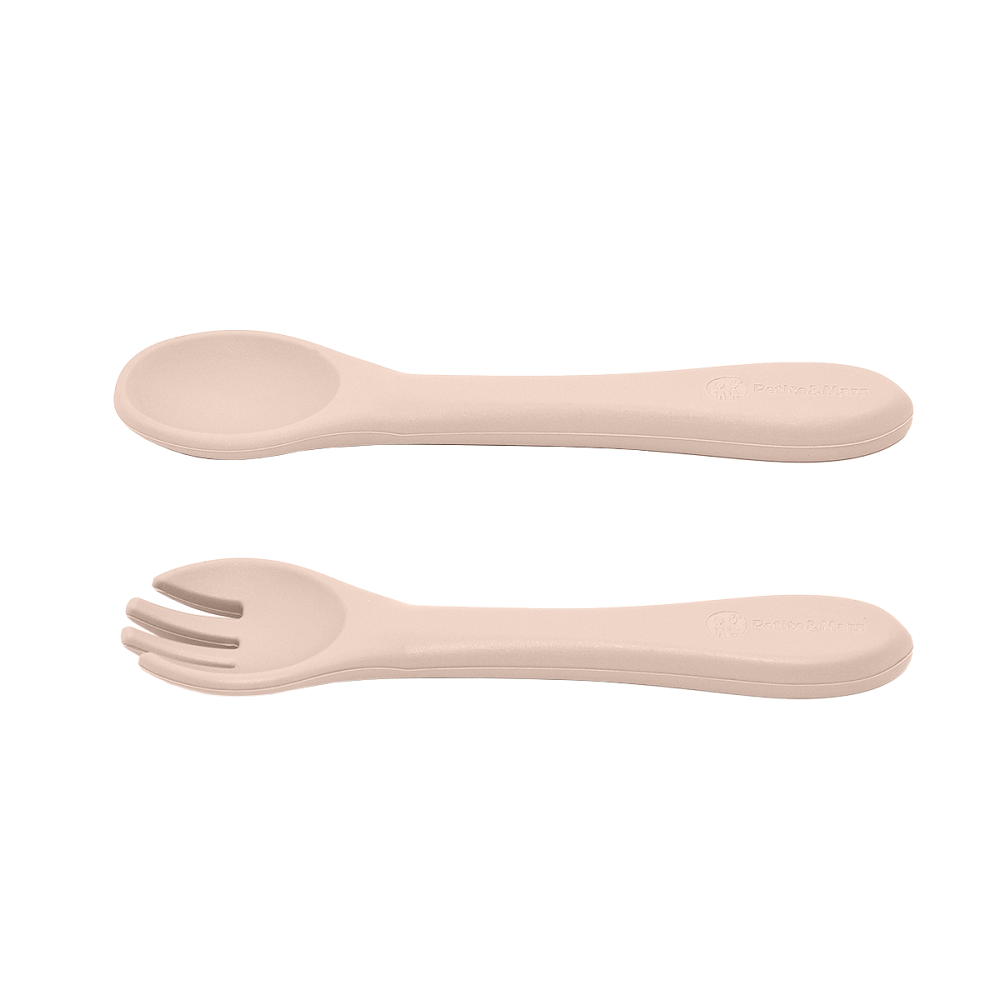 PETITE&amp;MARS Set jedálenský silikónový TAKE&amp;MATCH 4 ks Desert Sand 6m+