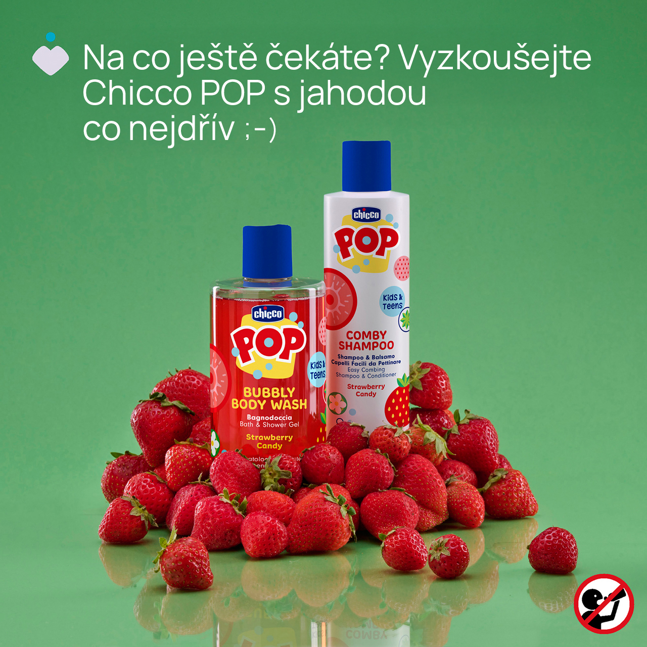 CHICCO Sprchový gél Strawberry candy POP pre deti a teenagerov 300ml