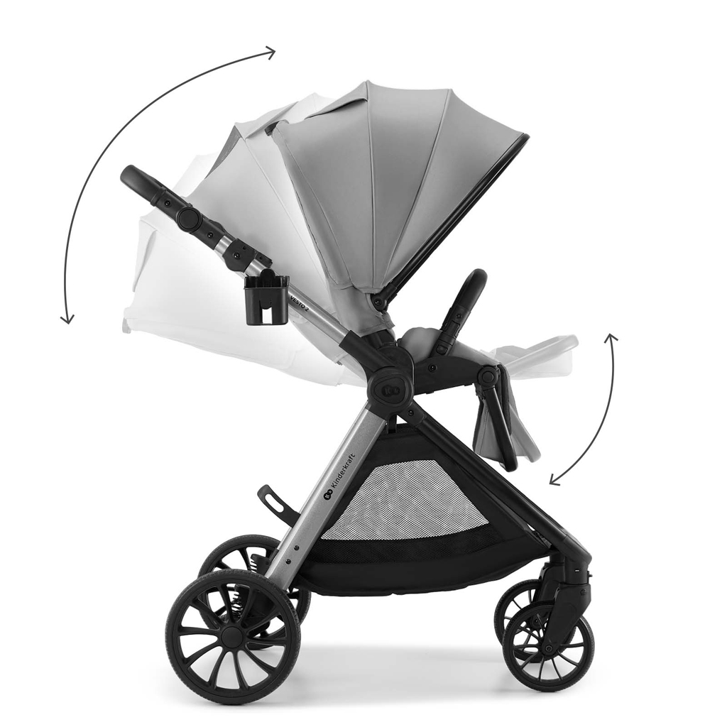 KINDERKRAFT Kočík kombinovaný Vesto 2 3v1 Grey