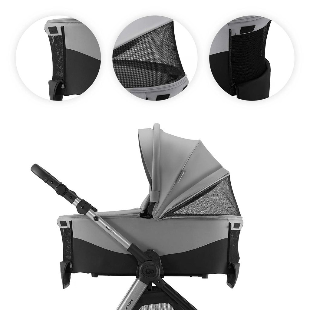 KINDERKRAFT Kočík kombinovaný Vesto 2 3v1 Grey