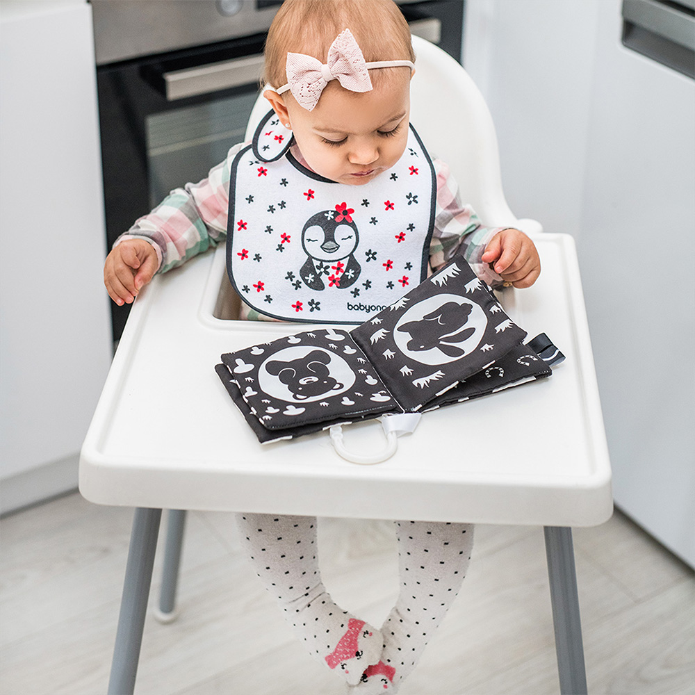 BABYONO Knižka na hranie Black&amp;White