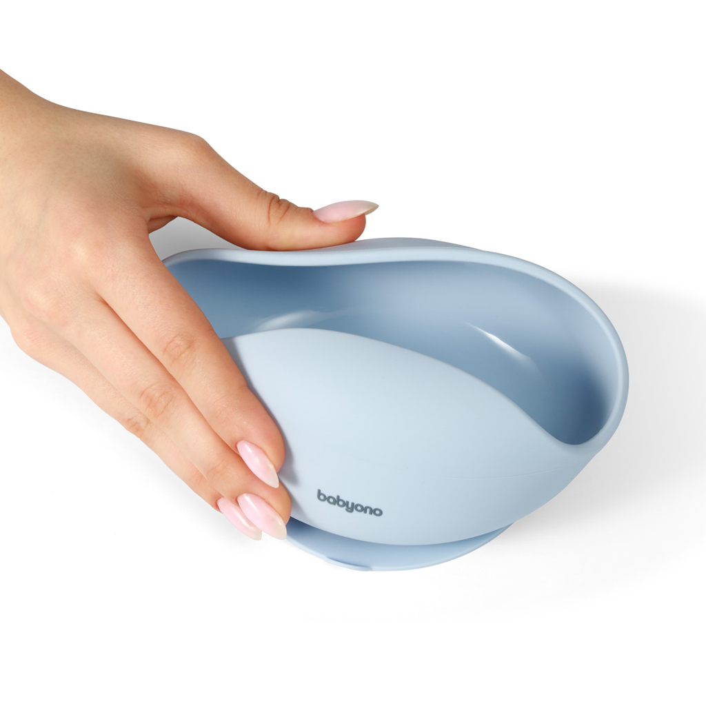 BABYONO Miska silikónová s prísavkou - blue 6m+