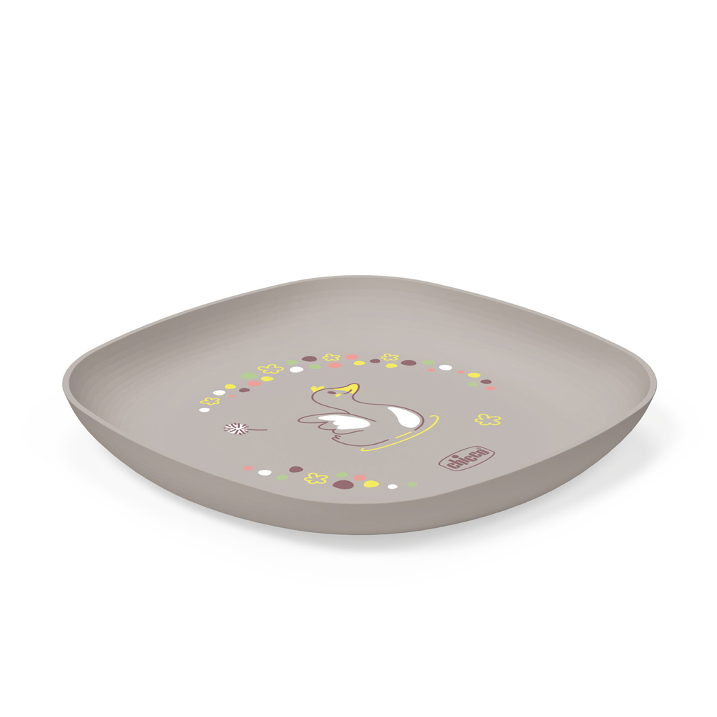 CHICCO Set jedálenský - miska a tanier grey 12m+
