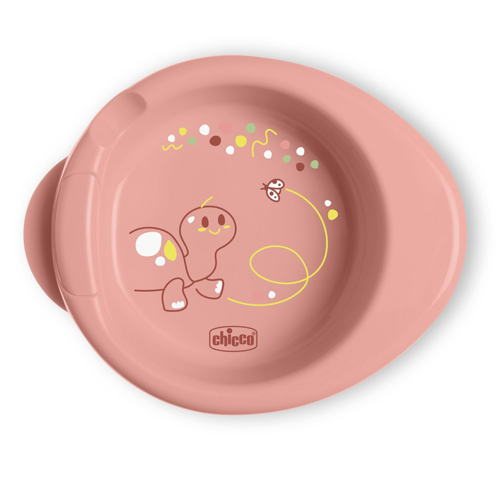 CHICCO Tanier protišmykový udržujúci teplé jedlo pink 6m+