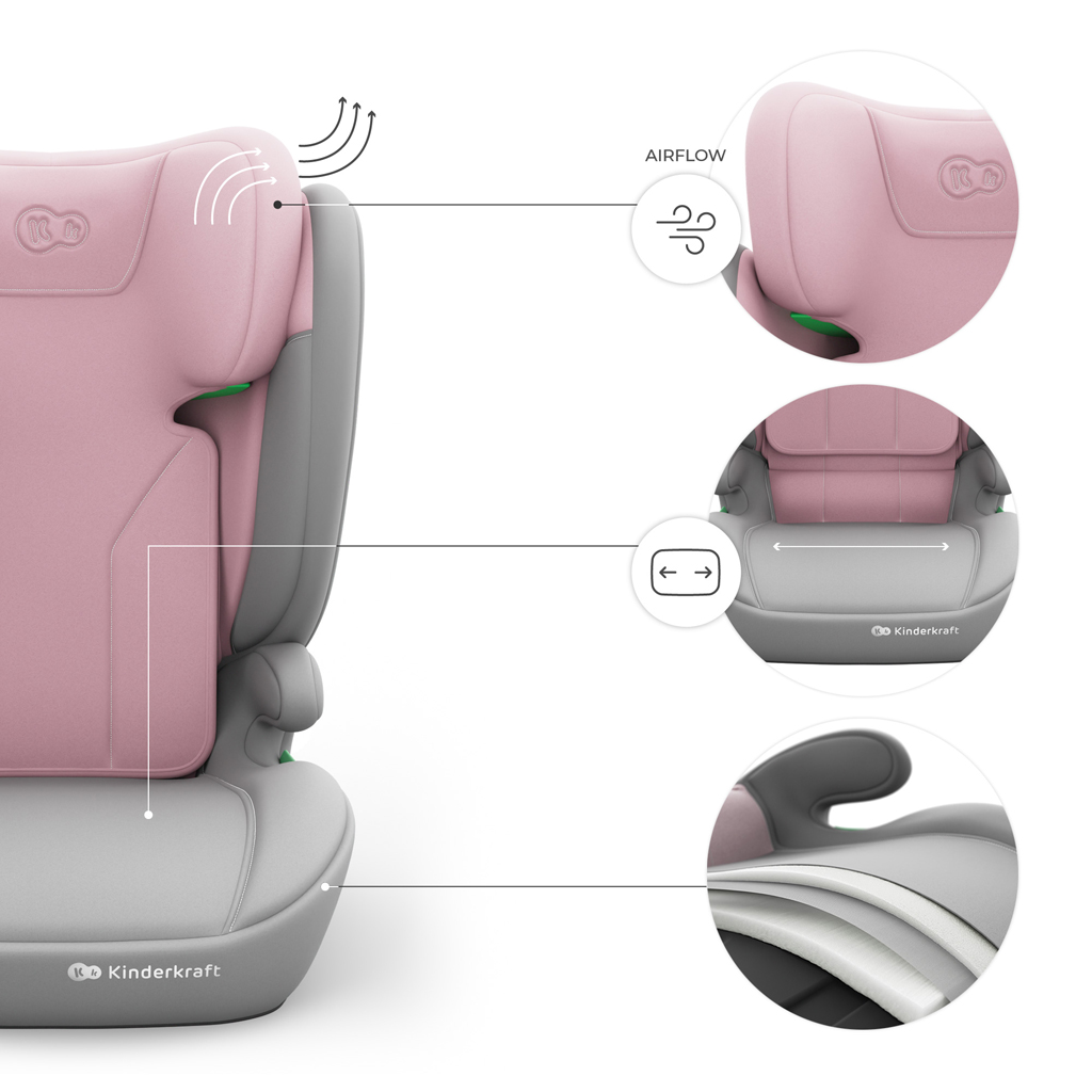KINDERKRAFT Autosedačka i-Spark 2 Plus i-Size (100-150 cm) Pink