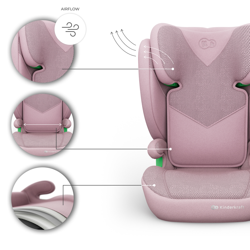 KINDERKRAFT Autosedačka Junior Fix 2 Plus (100-150 cm) Pink