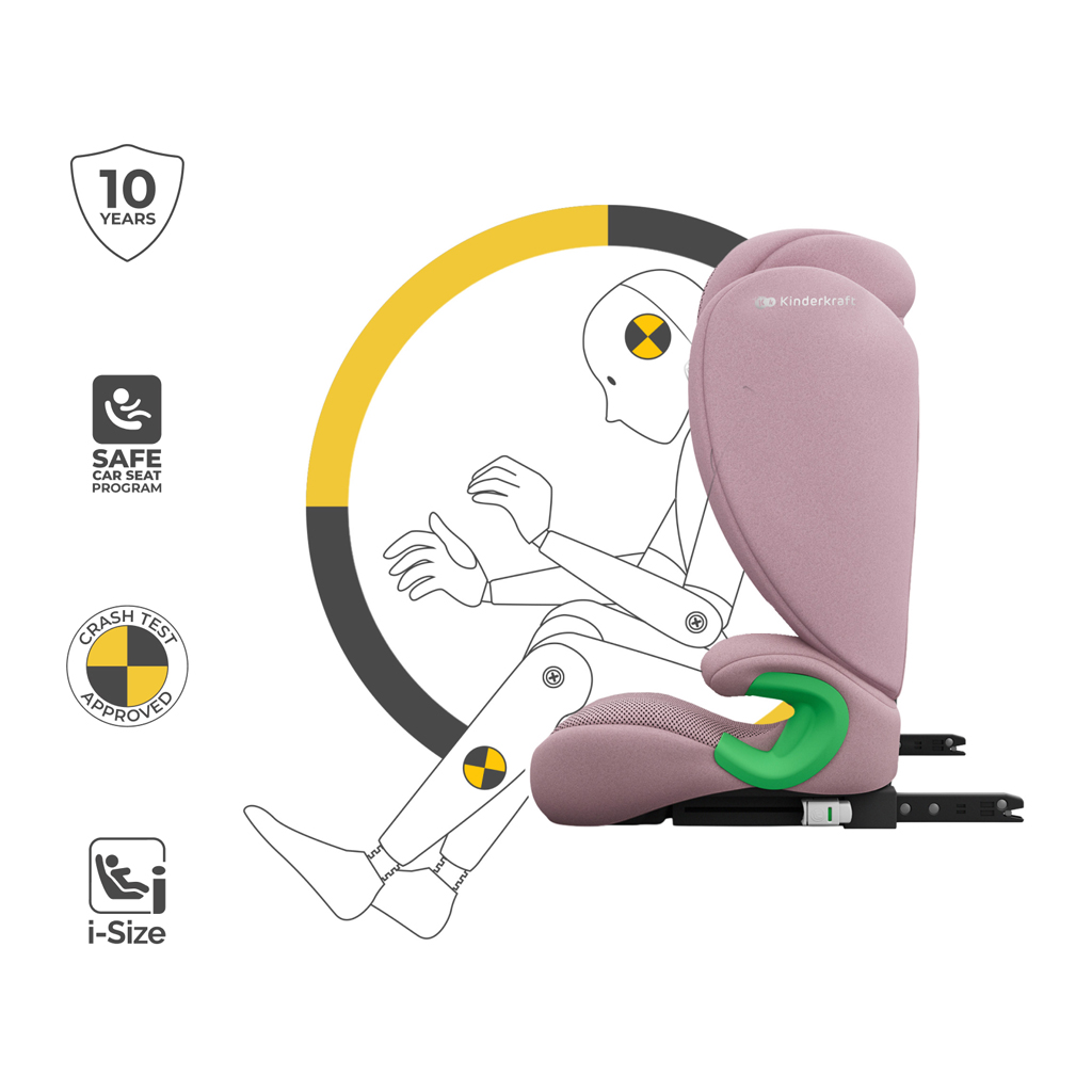KINDERKRAFT Autosedačka Junior Fix 2 Plus (100-150 cm) Pink