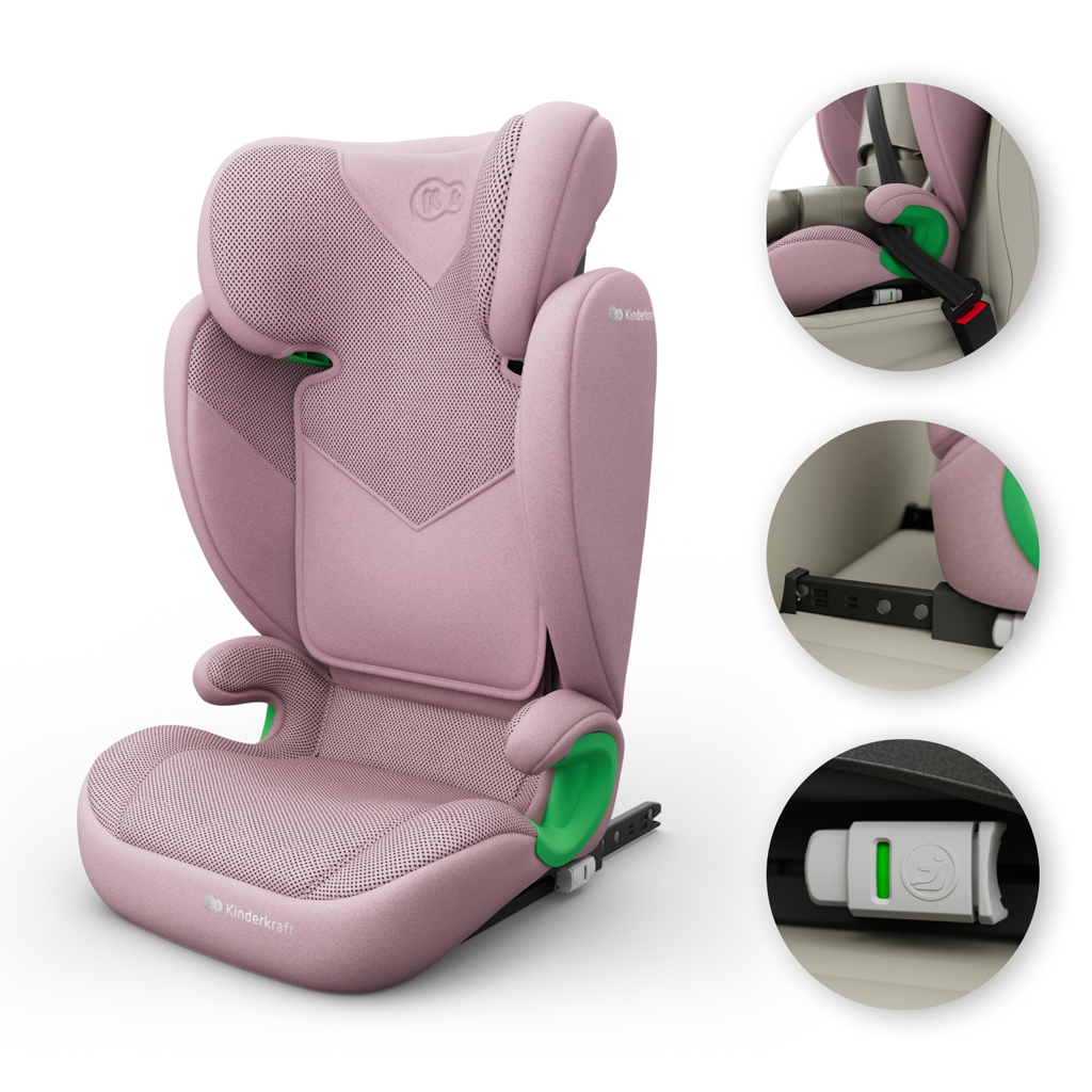 KINDERKRAFT Autosedačka Junior Fix 2 Plus (100-150 cm) Pink