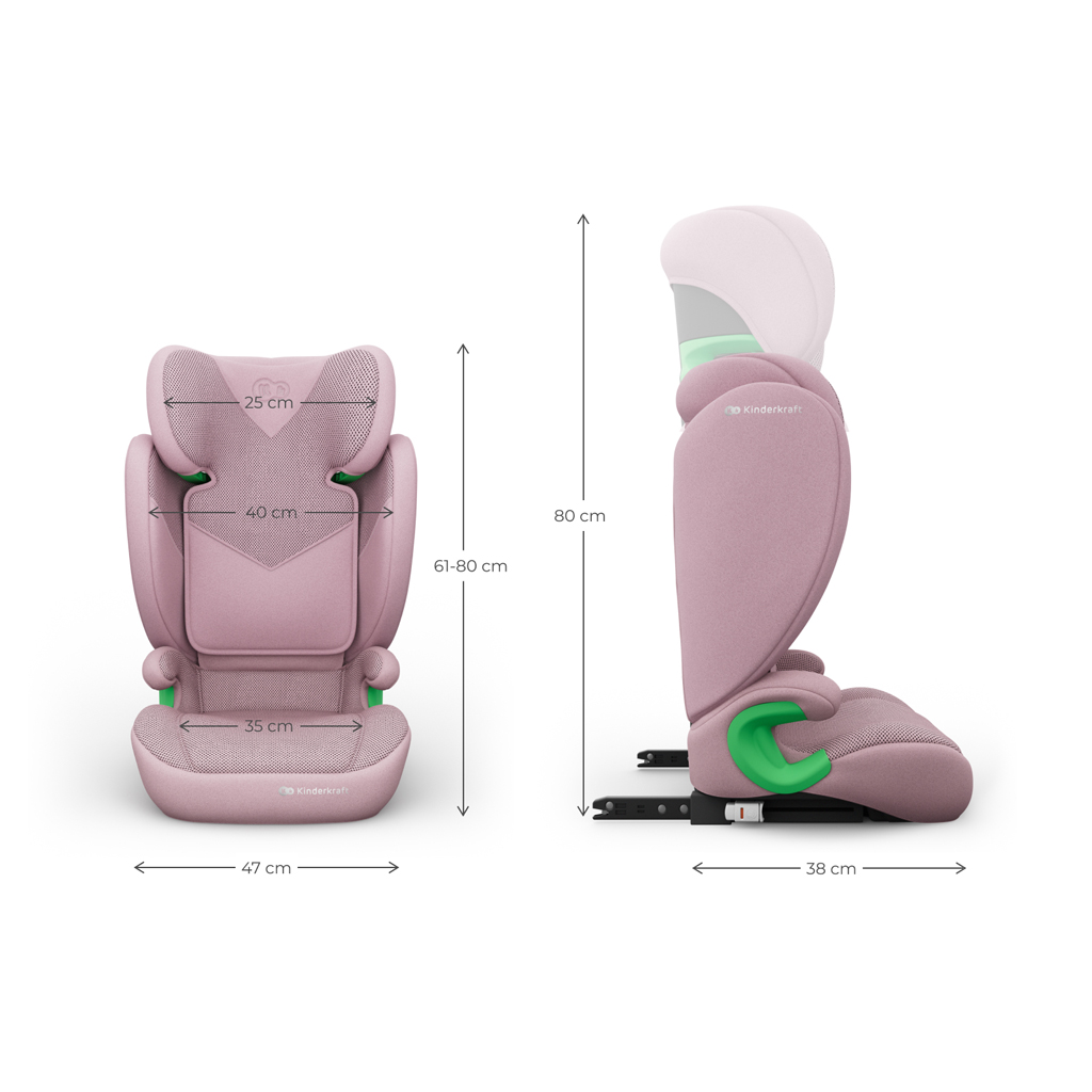 KINDERKRAFT Autosedačka Junior Fix 2 Plus (100-150 cm) Pink