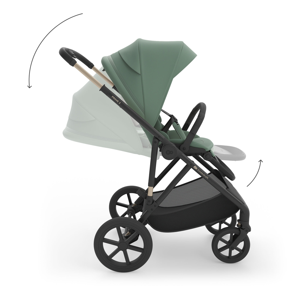 KINDERKRAFT Kočík kombinovaný 3v1 Prime 3 Dark Green