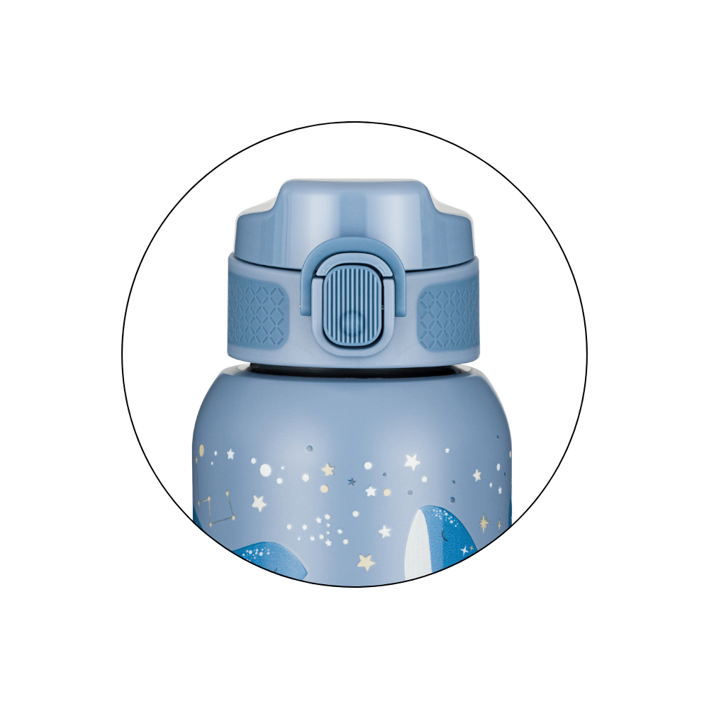 PETITE&amp;MARS Fľaša nerezová termo so slamkou 350 ml Whale Song 12m+