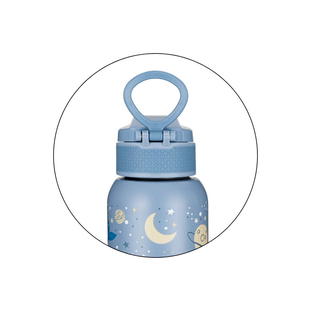 PETITE&amp;MARS Fľaša nerezová termo so slamkou 350 ml Whale Song 12m+
