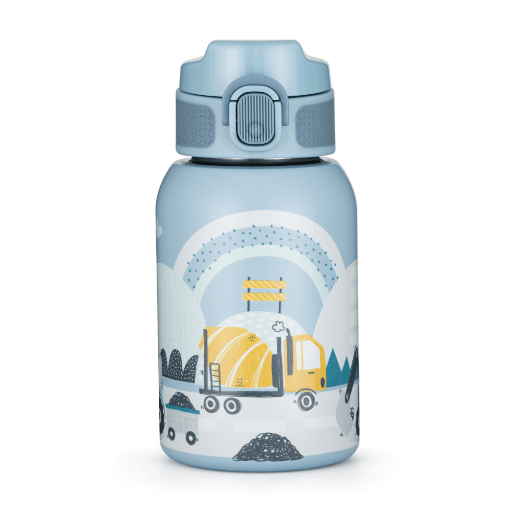 PETITE&MARS Fľaša nerezová termo so slamkou 350 ml Work Zone 12m+