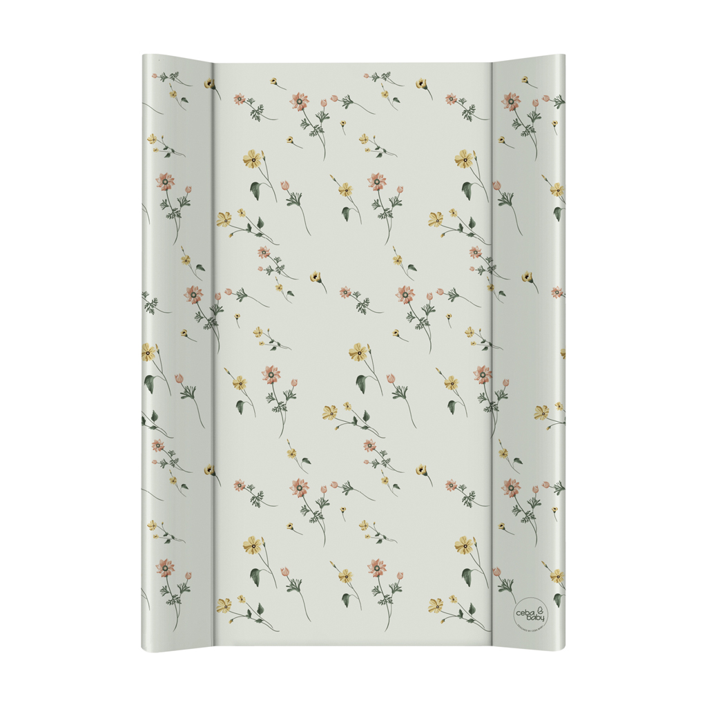 CEBA BABY Podložka prebaľovacia 2-hranná s pevnou doskou (50x70) Basic Floral Breeze