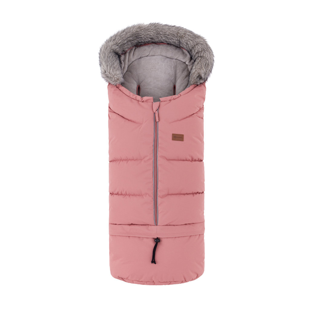 PETITE&amp;MARS Set zimný fusak Arctic 4v1 + rukavice na kočík Furry Old Rose