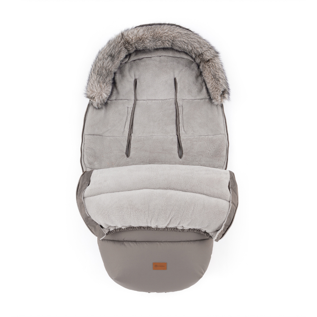 PETITE&amp;MARS Set zimný fusak Comfy 4v1 + rukavice na kočík Furry Mocha Mousse