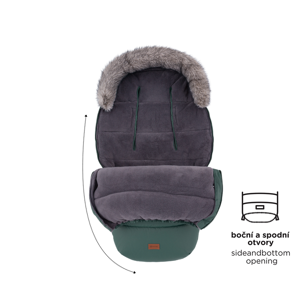 PETITE&amp;MARS Set zimný fusak Comfy 4v1 + rukavice na kočík Furry Rich Brown