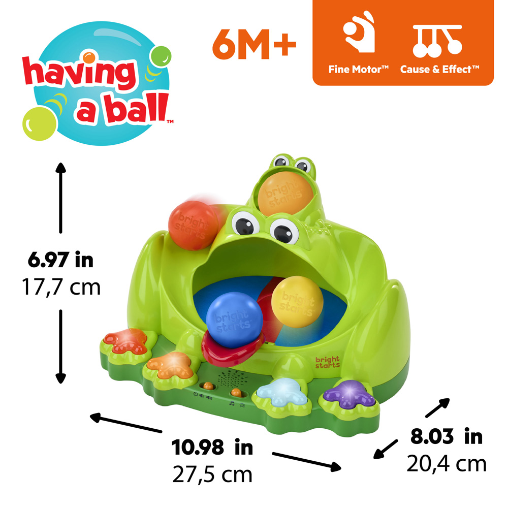 BRIGHT STARTS Hračka interaktívna Poppin' Ball Frog™  6m+
