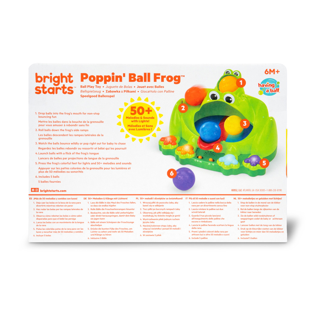 BRIGHT STARTS Hračka interaktívna Poppin' Ball Frog™  6m+
