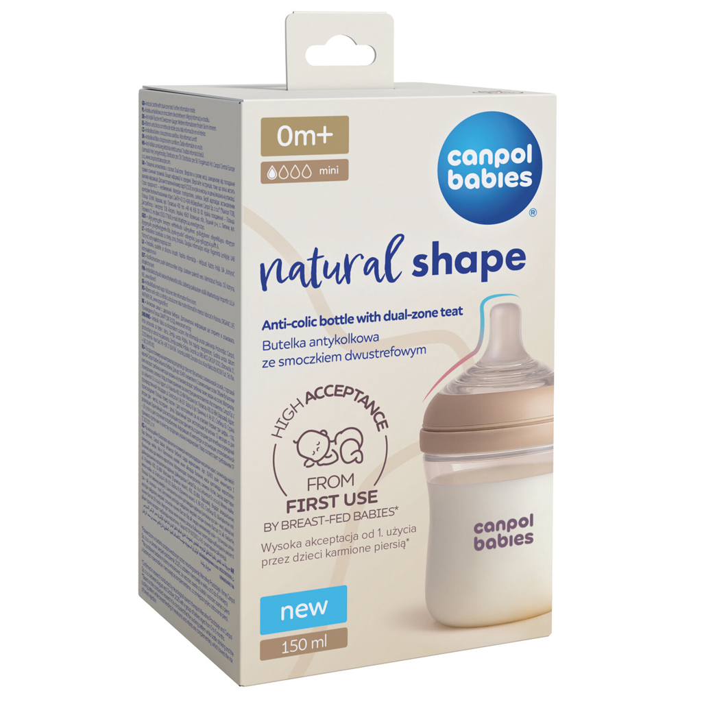 CANPOL BABIES Fľaša antikoliková Natural shape 150ml