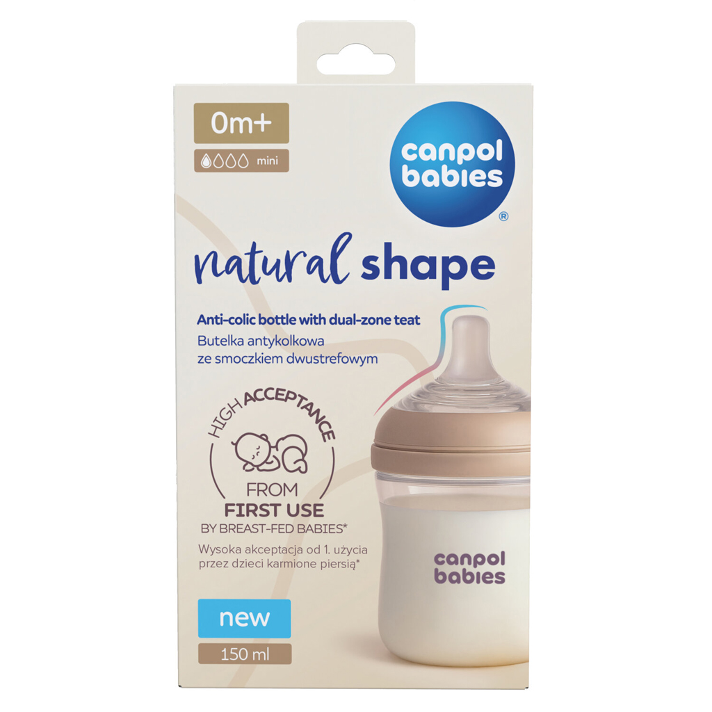 CANPOL BABIES Fľaša antikoliková Natural shape 150ml