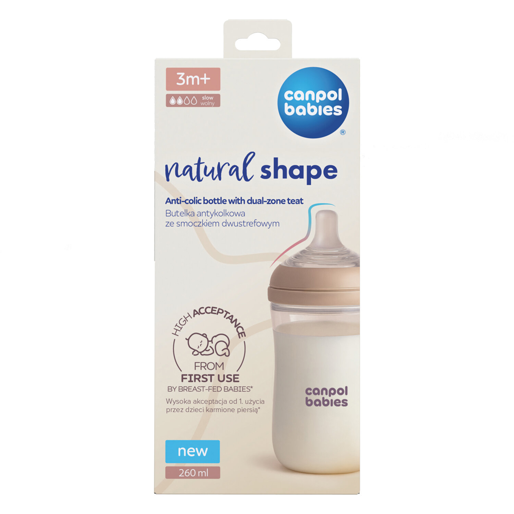 CANPOL BABIES Fľaša antikoliková Natural shape 260ml
