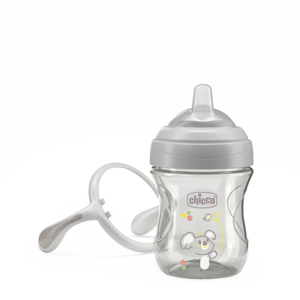 CHICCO Hrnček Transition učiaci s držadlami grey, 4m+