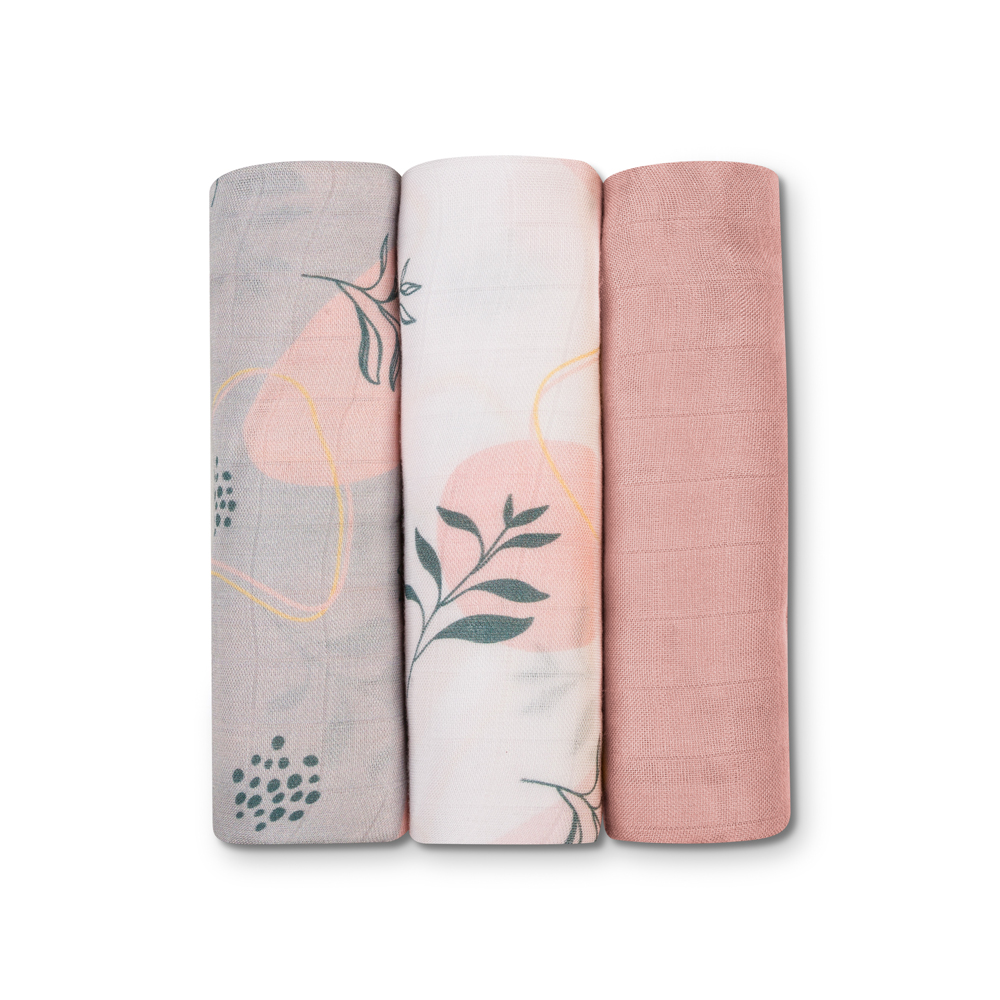 LIONELO Bambusové plienky Bamboo Set Leaf, 3 ks