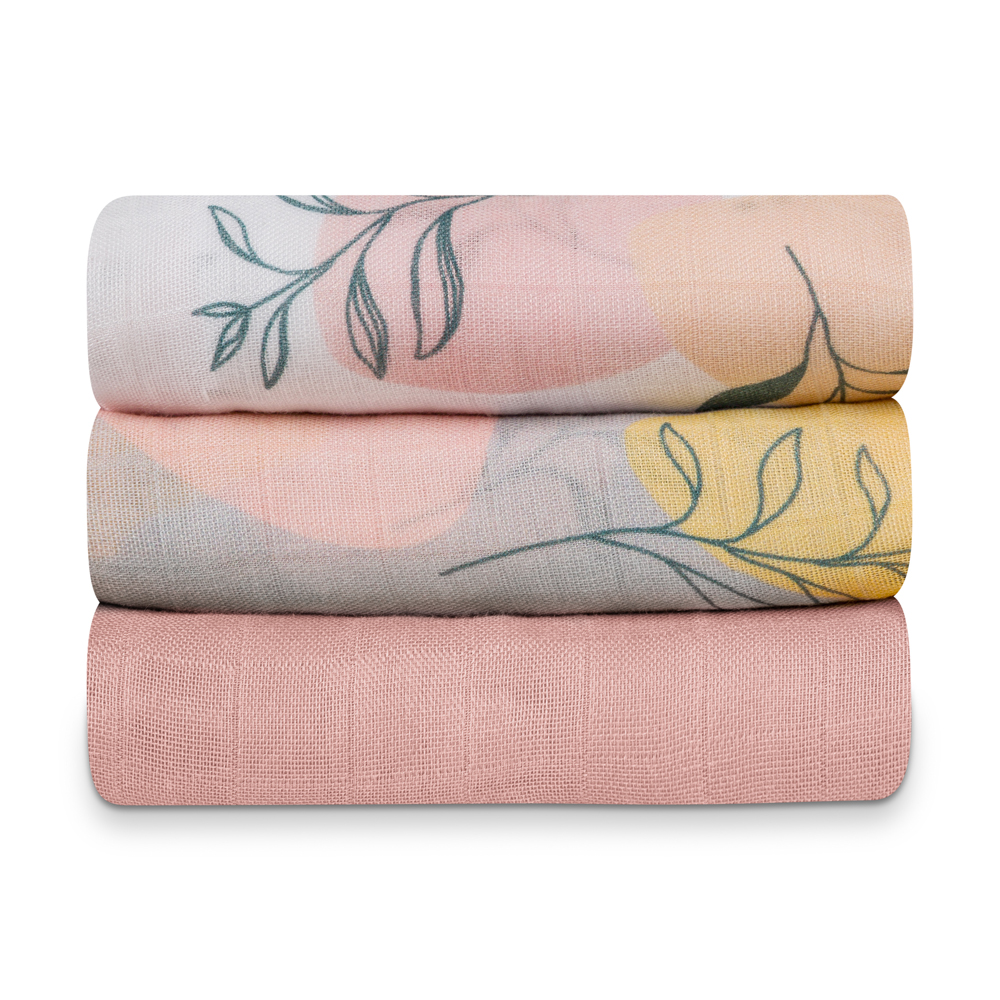 LIONELO Bambusové plienky Bamboo Set Leaf, 3 ks