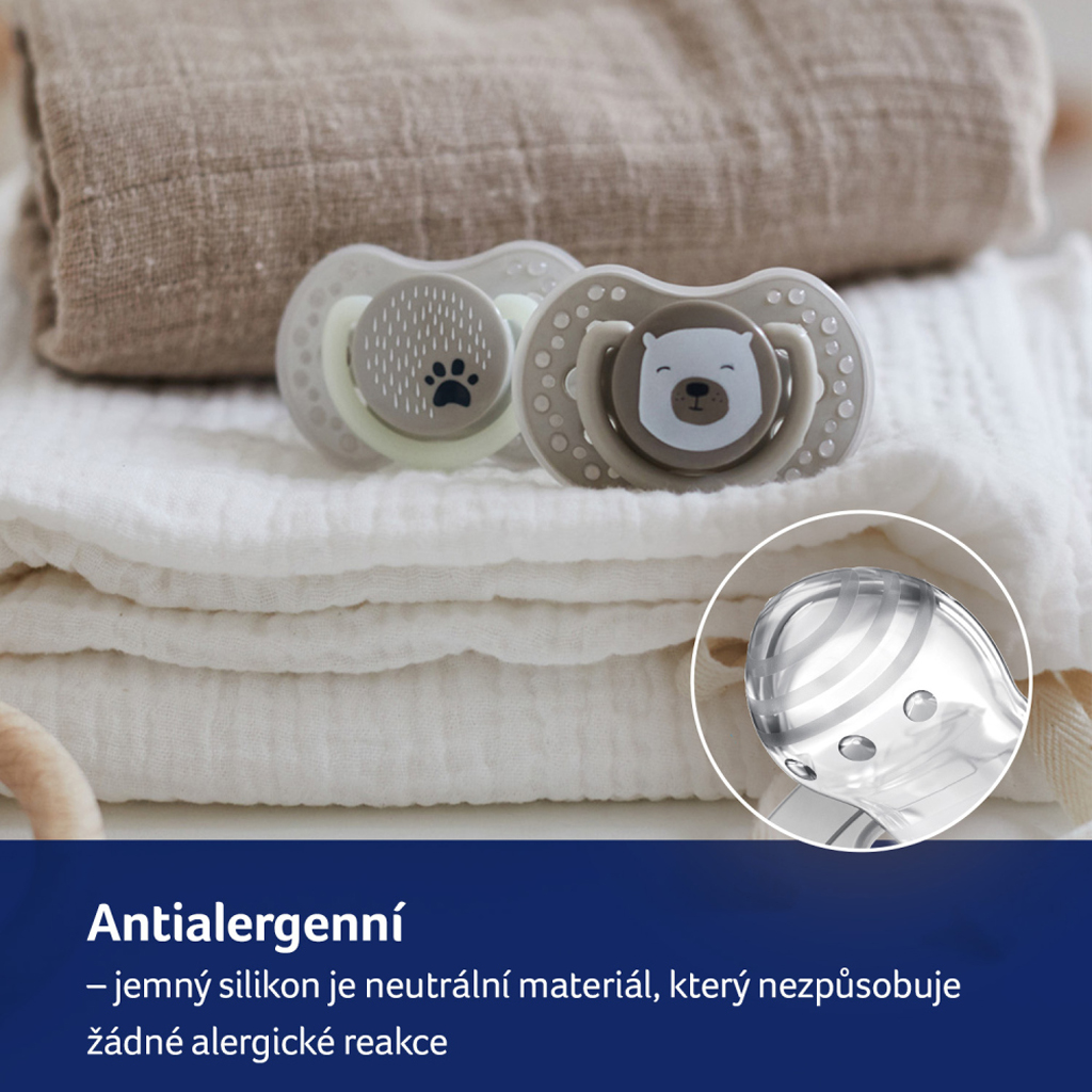LOVI Cumlík silikónový dynamický 0-6m 2ks Buddy Bear